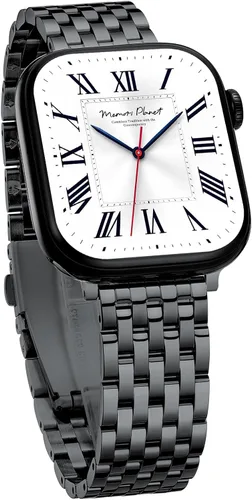 Vista 9 de Correa de reloj de siete eslabones para Apple Watch Series 11, 10, 9, 8, 7, 6, 5, 4, 3, 2, 1 y SE 3/2/1 para mujer, elegante correa de metal de Oro