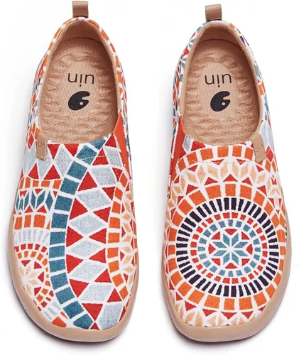 Vista 9 de UIN Mocasines casuales para mujer, de viaje, pintados, para caminar, ligeros, cómodos, de lona, tenis de moda