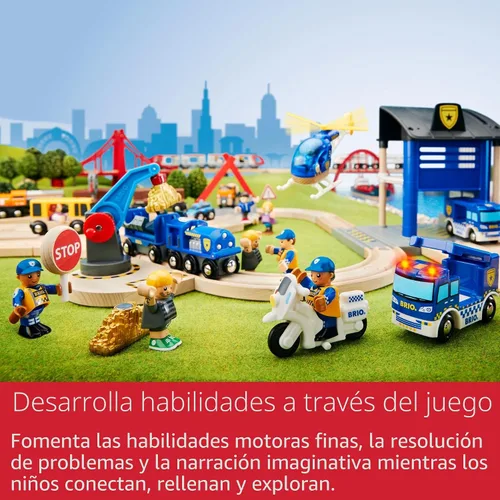 Vista 8 de BRIO World Puente colapsable para set de trenes de madera - Accesorio de 3 piezas - Certificado FSC - Compatible con BRIO Railway y sets de vías