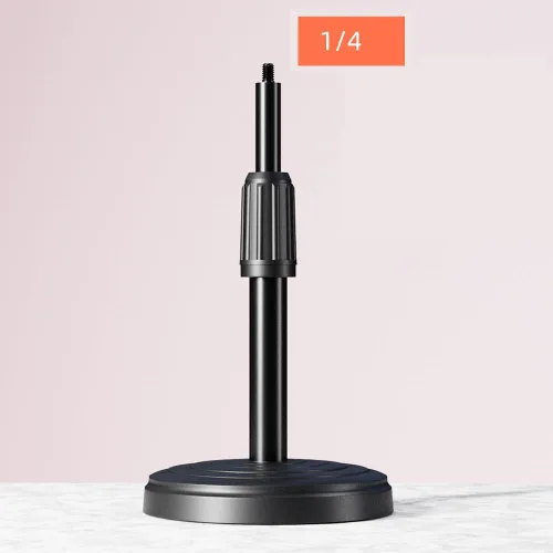 Vista 3 de Soporte de micrófono de escritorio de repuesto de metal con peso ajustable para mesa con conector de tornillo roscado de 1/4 pulgadas para soportes