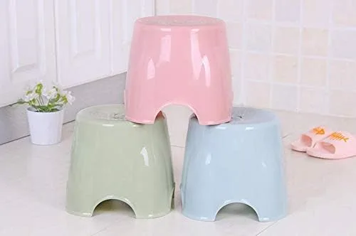 Vista 3 de Taburete pequeño de plástico para dormitorio, baño, cocina, sala de estar, oficina, hogar, una unidad, color aleatorio