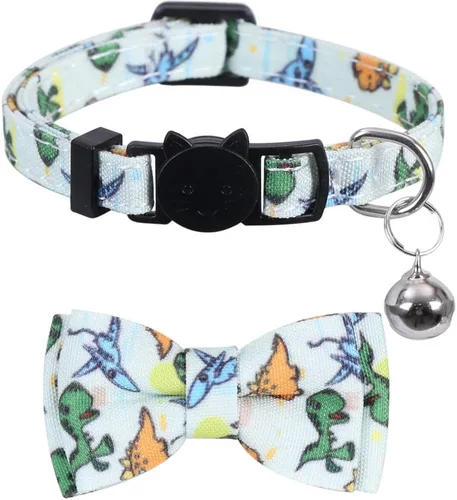 Vista 3 de Paquete de 2 collares para gatos con bonito pajarita y campana para la seguridad del gatito