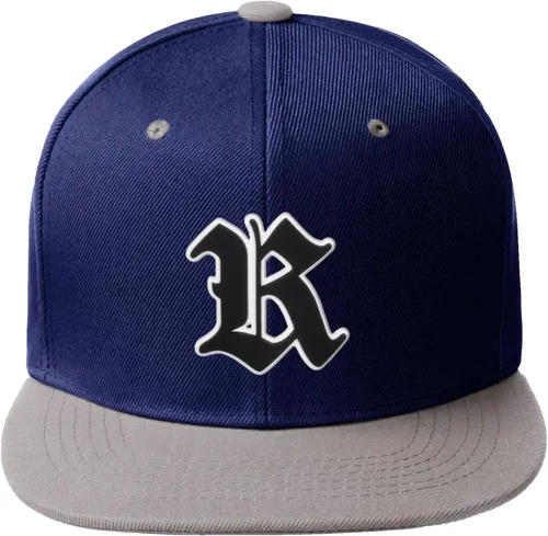 Vista 664 de Daxton Gorra clásica con visera de billete plano con letras del alfabeto inglés antiguo de la A a la Z