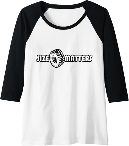 Vista 3 de Size Matters Shirt Tire Car Guy shirt Off Road Raglan Baseball Tee