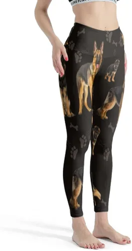 Vista 2 de Pantalones de yoga Chihuahua para mujer, leggings de cintura alta para control de abdomen, pantalones de entrenamiento, leggings