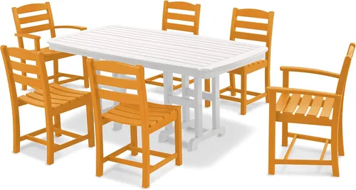 Vista 7 de POLYWOOD® La Casa Café - Juego de comedor, Aruba/Blanco