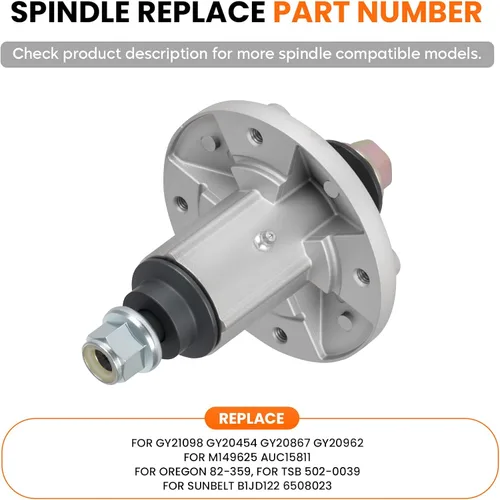 Vista 8 de ILONPA Kit de reconstrucción de cubierta de 48 pulgadas GY20454 Conjunto de husillo para John Deere D140 LA130 D140 D150 E140 E150, incluye husillo
