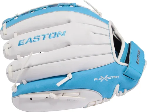 Vista 5 de Easton Ghost Flex Youth Softball Glov Columbia Azul/Blanco Doble barra arqueada H-Web