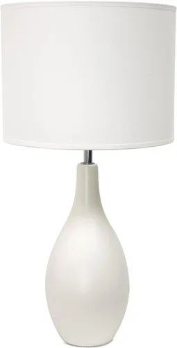 Vista 9 de Simple Designs LT1152-OFF Lámpara de mesa tradicional oblonga de cerámica para sala de estar, dormitorio, estudio, oficina, entrada, rincón