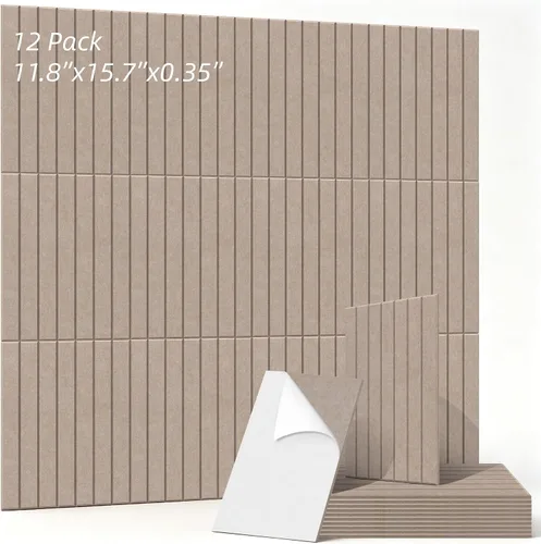 Vista 18 de Paneles acústicos artísticos para pared, paquete de 5 paneles absorbentes de sonido, paneles de pared insonorizados de 47.2 x 23.6 pulgadas, paneles