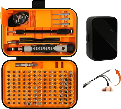 Vista 9 de Juego de destornilladores magnéticos de precisión 44 en 1 con funda, mango giratorio de 360°, kit de puntas de destornillador multifunción DYI, kit
