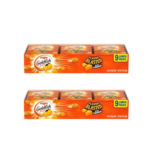 Vista 10 de Goldfish Colors Cheddar Crackers, paquete de aperitivos, 0.9 onzas, bandeja de paquete múltiple de 9 CT