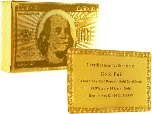 Vista 3 de Trademark cartas de poker color oro 24K