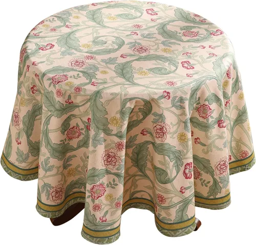 Vista 55 de [Usado] patdrea Mantel largo de lino de diseño verde para mesa rectangular, mantel vintage transpirable con patrón de frutas amarillas, funda