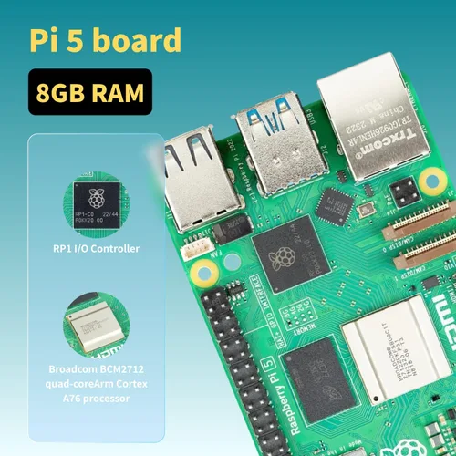 Vista 2 de iRasptek Kit de inicio para Raspberry Pi 5 RAM 8GB -128GB Edición de OS-Bookworm precargado (caja de aluminio)