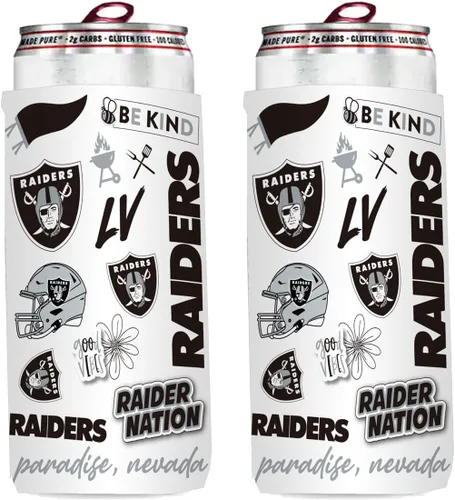 Vista 12 de Paquete de 2 soportes para latas de fútbol de 12 onzas, delgado y delgado, aislador de bebidas Huggie Cooler Coozies (Arizona (cardenales))