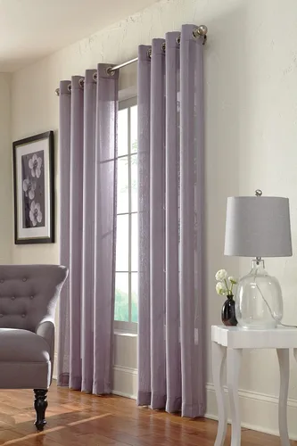 Vista 5 de LOFT LIVING Skylar - Panel de cortina transparente a rayas con ojales, 52 x 84 pulgadas, color marfil