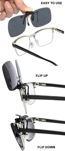 Vista 3 de Gafas de sol con clip en gafas de sol polarizadas con clip en gafas de sol sobre gafas de prescripción incluida