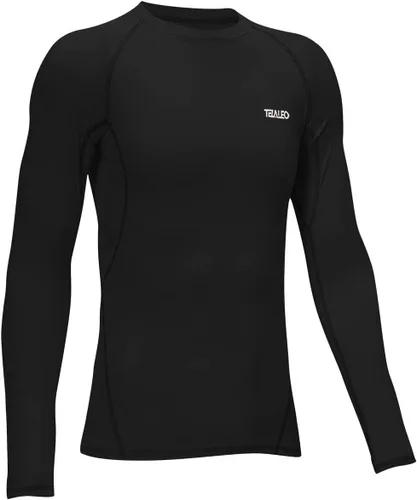 Vista 2 de TELALEO Camiseta de compresión térmica para niños y niñas, manga larga, forro polar, capa base, camiseta deportiva de fútbol