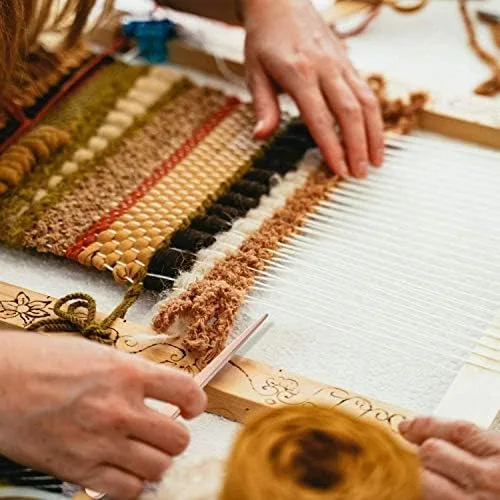 Vista 8 de 5 agujas de tejer de ojo grande, aguja de ganchillo de madera para tejer a mano, tenedor de madera, aguja de ojo, herramienta de tejer tapiz