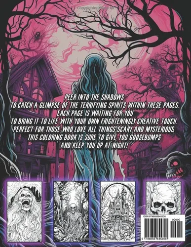Vista 2 de Haunted Souls and Spooky Places Coloring Book