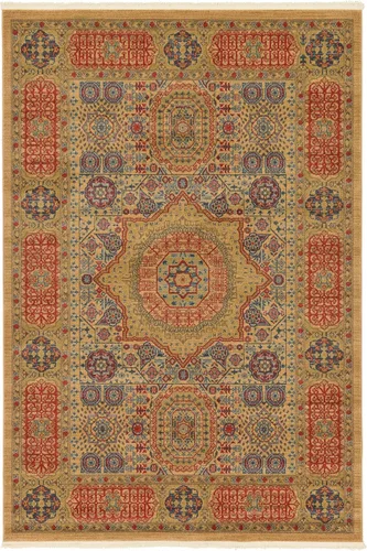 Vista 14 de Unique Loom Palace Collection - Alfombra bohemia tradicional, medallón, vintage (2 pies x 3 pies, rectangular, azul claro/bronceado)