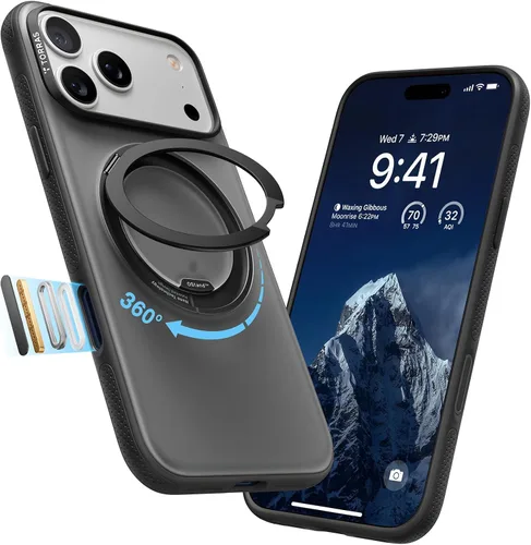 Vista 13 de TORRAS - Funda con soporte magnético 360° para iPhone 17 Pro Max de 6.9 pulgadas, compatible con MagSafe, protección 4X de grado militar, delgada