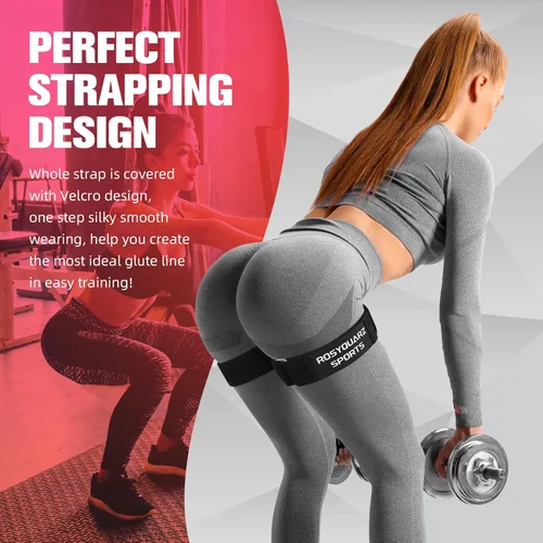 Vista 4 de Booty Bands for Working Out, Blood Flow Restriction Bands for Women/Men, Adjustable Velcro Occlusion Resistance Bands BFR Training Bands for Glutes