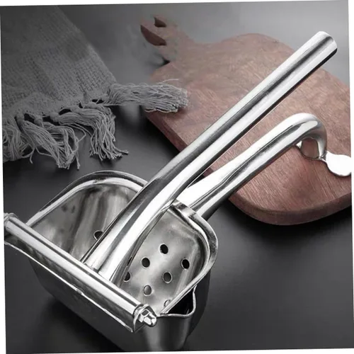 Vista 5 de Exprimidor manual de frutas de acero inoxidable, exprimidor de grado alimenticio para extracción de jugo, mango ergonómico, diseño que ahorra mano
