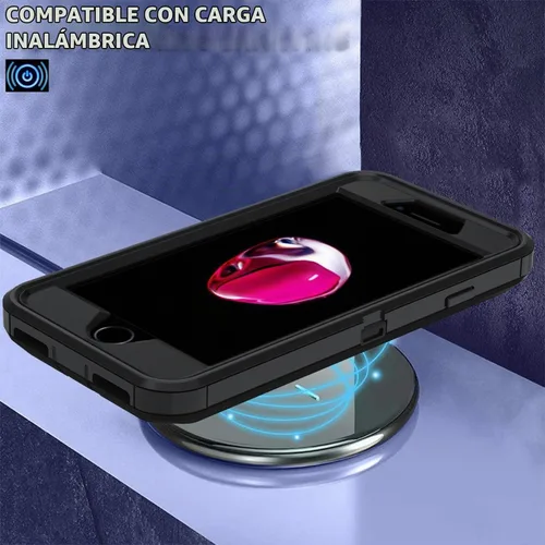 Vista 4 de Funda para iPhone 7/8Plus, iPhone 8 Plus y 7 Plus, 3 en 1, color Negro