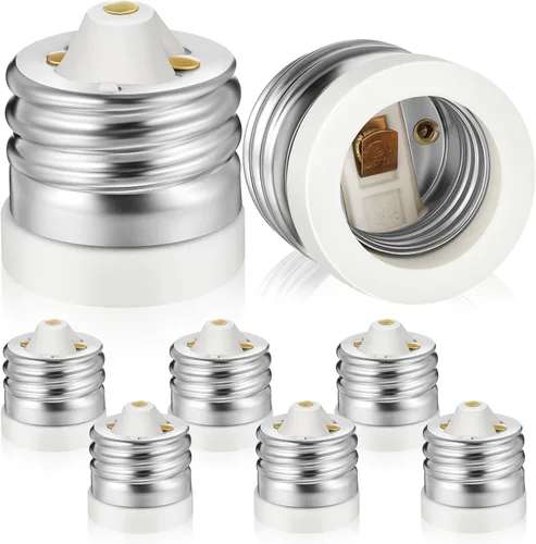 Vista 7 de 2 paquetes de convertidores de enchufe E39 a E26, Mogul de cerámica E39 a estándar mediano E26 base de tornillo convertidor de enchufe adaptador