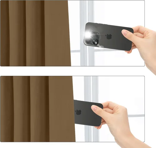 Vista 7 de Cortinas 100% opacas de terciopelo con forro de 63 pulgadas de largo, 2 paneles para sala de estar, aislamiento térmico, ahorro de energía