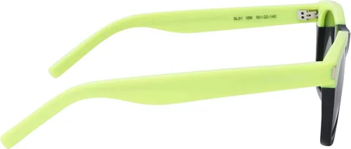 Vista 3 de Gafas de sol Yves Saint Laurent SL-51-COMBI 056 Amarillo Neón - Negro Brillante - Lentes Gris