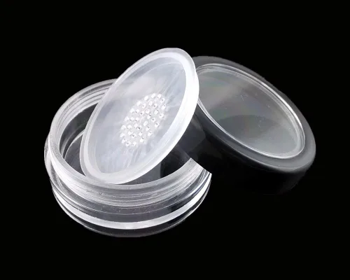 Vista 4 de yueton 10pcs Ventana Abierta Borde Negro 0.35 oz Vacío Plástico Transparente Polvo Compacto Contenedores Cosméticos