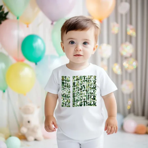 Vista 4 de Camiseta Big Brother para niños, camiseta Big Bro para niños, camisa de vaquero para niños, camiseta de algodón con estampado de letras divertidas