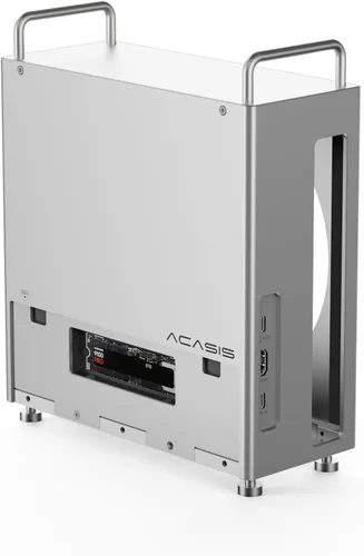 Vista 10 de ACASIS Base y soporte para Mac mini M4 de 40 Gbps con carcasa SSD NVMe de doble bahía, estación de acoplamiento 11 en 1 para Mac mini M4/M4 Pro