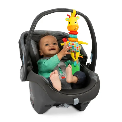 Vista 2 de Bright Starts Pull, Play & Boogie - Juguete de actividad musical para cochecito - Jirafa - Unisex, Recién Nacido +