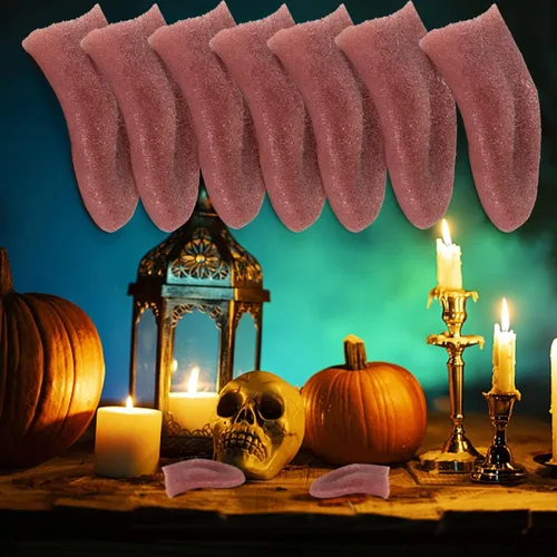 Vista 6 de Lengua falsa para Halloween, lengua falsa horrible, trucos de lengua, juguetes de lengua, trucos de utilería, lengua falsa realista