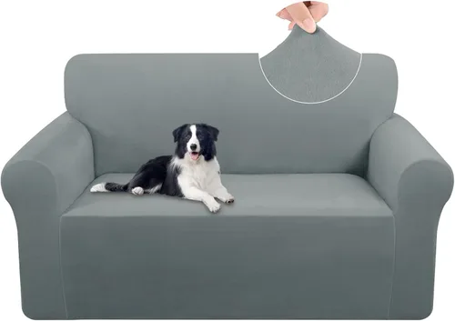 Vista 27 de U-NICE HOME Fundas de terciopelo para sofá, fundas elásticas para sofá de 3 cojines, protector de muebles (XL, grande, beige)