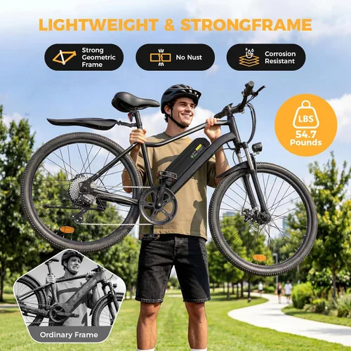 Vista 8 de Electric Bike for Adults 1500W 1000W Peak Motor 26" Tire Ebike Negro