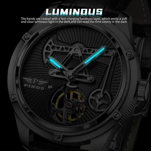 Vista 3 de Relojes automáticos para hombre, diseño propio y modificado 8215, movimiento de pozo de petróleo, diseño de excavación de pozos de petróleo, 164.0