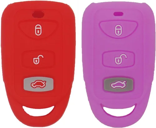 Vista 10 de LemSa Funda protectora de silicona con 3 botones para Hyundai Elantra Genesis Sonata, compatible con Kia Sorento Forte Optima Rondo Spectra 2 piezas