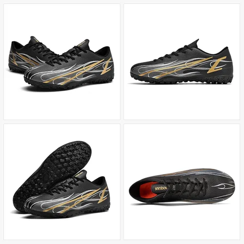 Vista 7 de Zapatos de fútbol para hombre, botas de fútbol atléticas, transpirables, con pinchos, antideslizantes, para entrenamiento en interiores