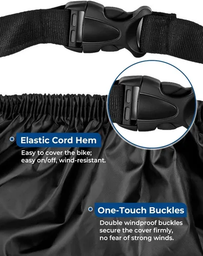 Vista 5 de Viaky Funda de bicicleta para dos bicicletas, cubierta de lluvia para bicicleta de carretera de montaña con orificio de bloqueo, impermeable al aire