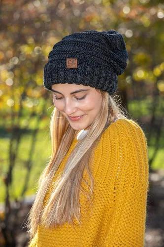 Vista 5 de Funky Junque Gorro holgado de punto trenzado de gran tamaño, grueso, suave, de gran