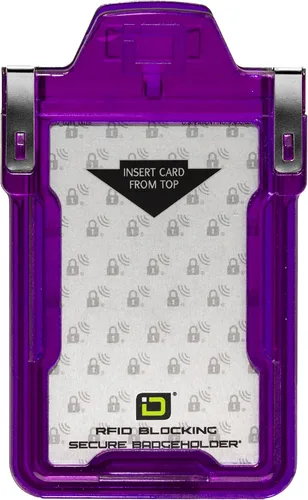 Vista 21 de Identity Stronghold - Soporte seguro para tarjetas RFID para 1 tarjeta, soporte para tarjetas de identificación de plástico duro resistente