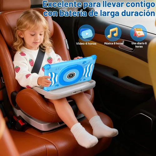 Vista 6 de ascrecem Kids Tablets 7 Inch Android 15 Toddler Tablet for Kids with 2.4G+5G WiFi6 Penta Core 6GB RAM 32GB ROM Childrens Tablet Dual Camera 128GB