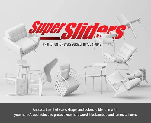 Vista 5 de Super Sliders Almohadillas de fieltro autoadhesivas para muebles y parachoques de gabinetes, protegen superficies de madera dura, azulejos
