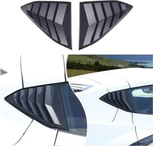 Vista 9 de Cubierta de persiana lateral trasera compatible con Chevrolet Corvette C8 2020-2025, cubierta de ribete de persianas de ventana trasera, accesorios