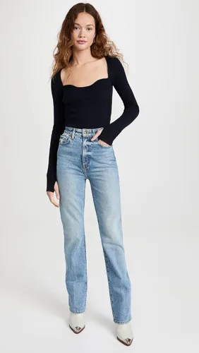 Vista 5 de Pistola Denim Suéter Taryn de manga larga con cuello corazón para mujer